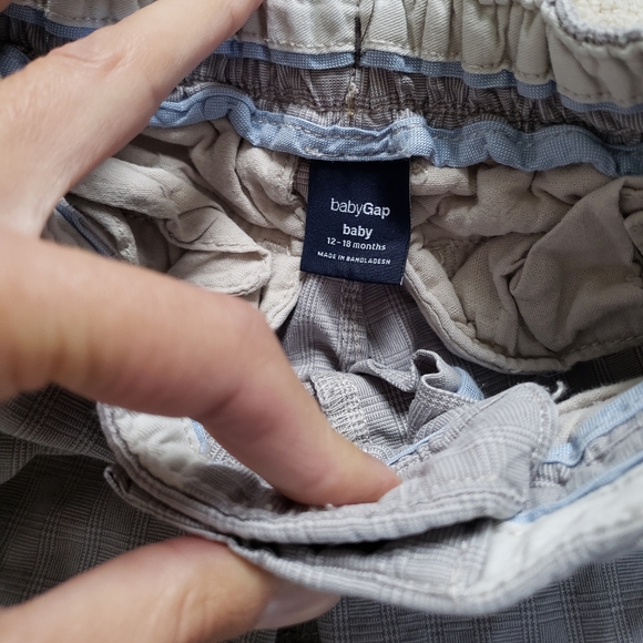 Baby Gap Gray Plaid Baby Boy Shorts s12-18m - Picture 4 of 5